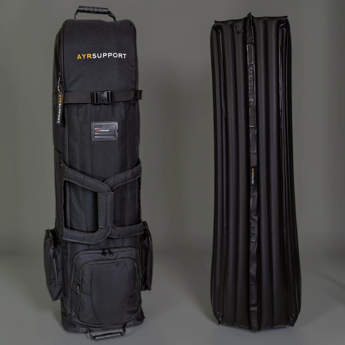 AyrSupport travel bag and inflatable insert side by side